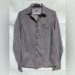 Cinch Womens M Button Down Western Shirt Long Sleeve Purple Geo Print MSW9165017